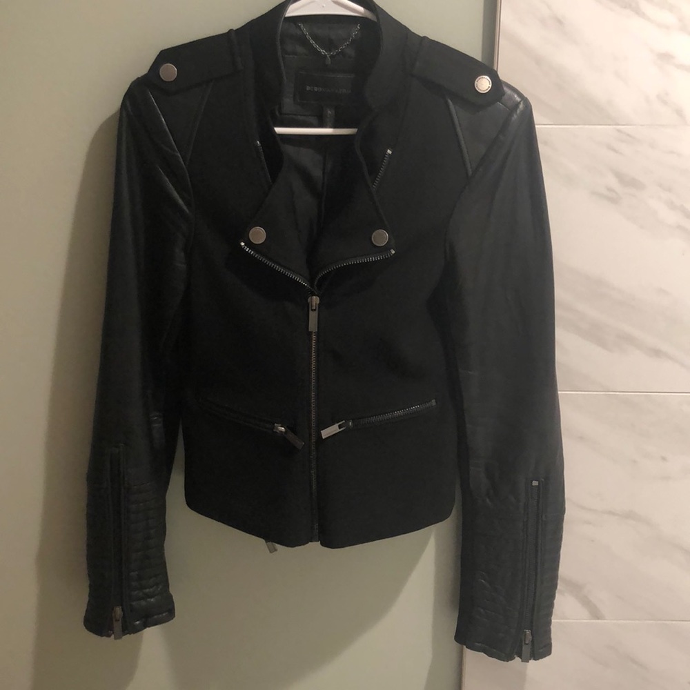 Bcbg black leather jacket